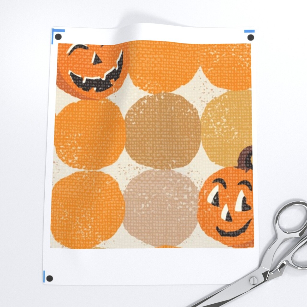 Retro Halloween Vintage Fall Pumpkin Texture Trick Or Treat Jack O Lantern Orange Dots Party Custom Printed Fabric by Spoonflower Various Fabrics by the Yard or Fat Quarter